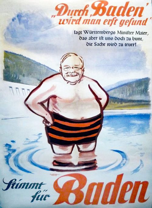 Gründung Südweststaat Plakat "Stimmt für Baden"