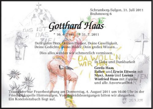 Die Projektgruppe trauert um ihr aktives Mitglied Gotthard Haas