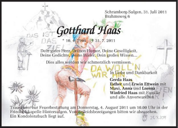 Die Projektgruppe trauert um ihr aktives Mitglied Gotthard Haas