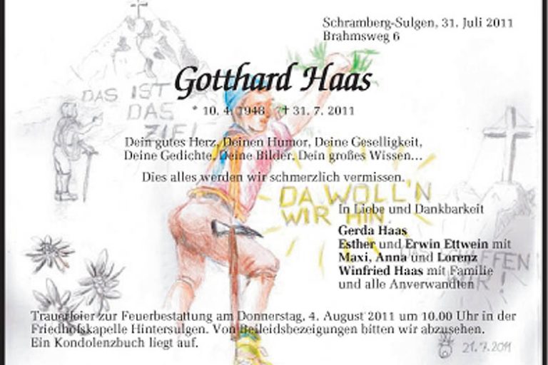Die Projektgruppe trauert um ihr aktives Mitglied Gotthard Haas