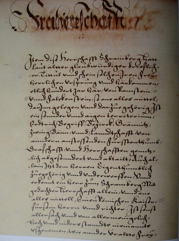 Seite aus dem Urbar des Rochus Merz