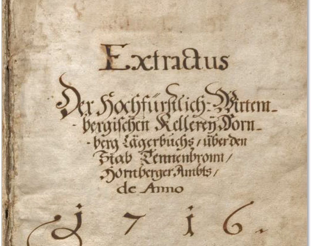 Hornberger Lagerbuch Seite 1