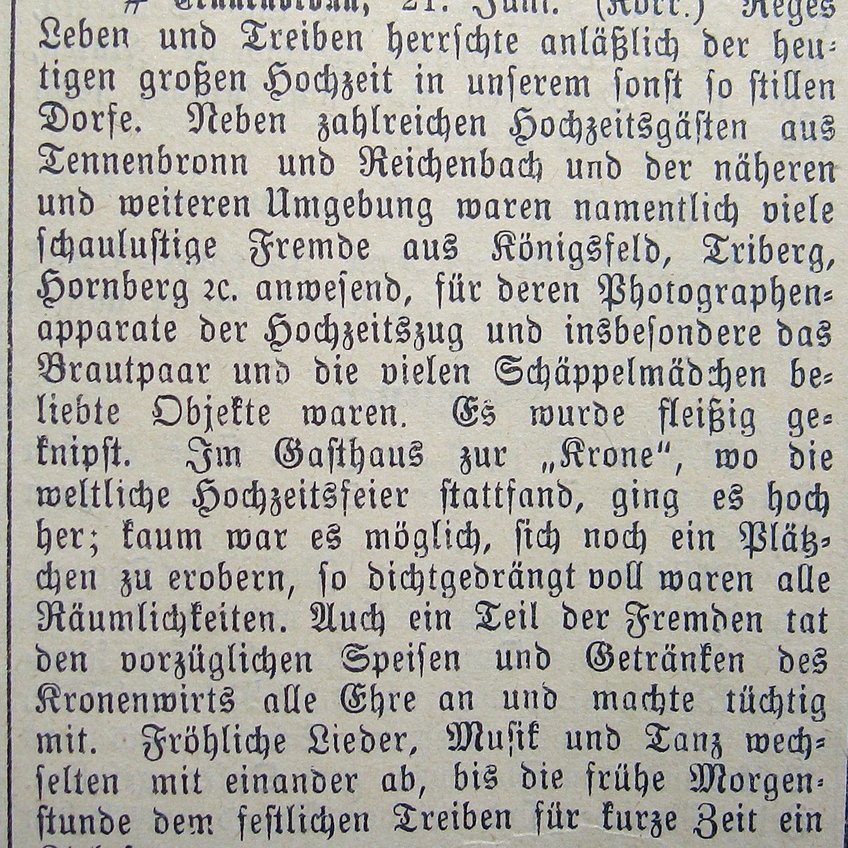1910 BrigBote97 HochzeitArtikelKronenwirt