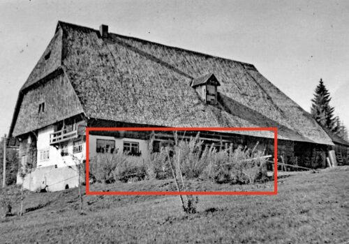 Historisches Bild Hinterer Klausenhof mit Weidenstöcken