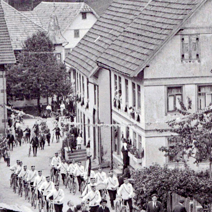 026 Haustafel Bild FE 037 SB5 GP440 Festzug Radfahrv.Frohsinn Löwenstr 1933