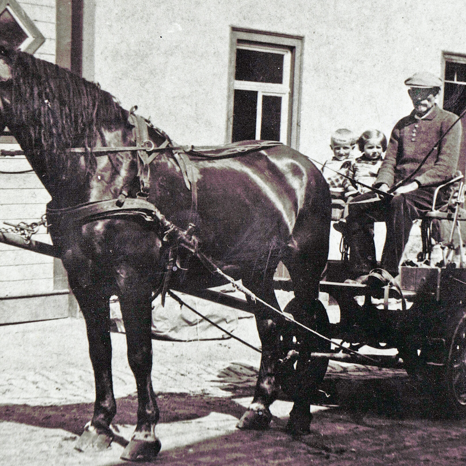 Haustafel Bild 1935 Roth Milchmann KarlEgon Irmgard ChristianRoth Milchmann Pferd Lotte