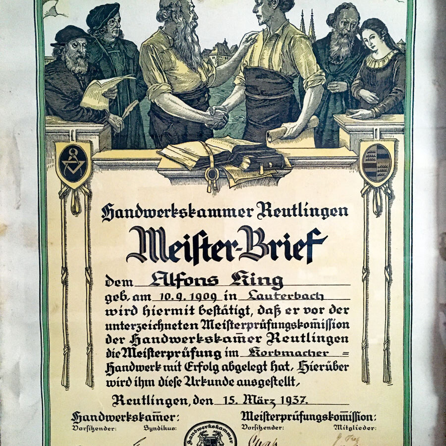 Meistrbrief Alfons King bearb kl