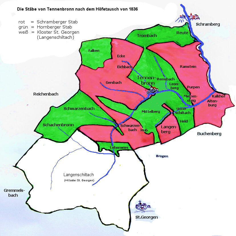 3 1836 Karte nach Höfetausch mit Bezeichn